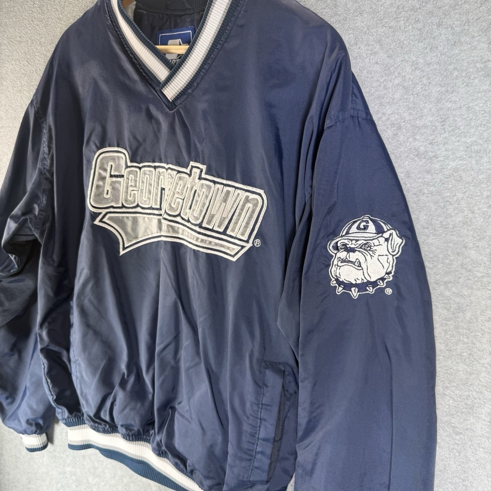 Vintage Starter Georgetown Hoyas Pullover Jacket Embroidered Small 90s - Picture 3 of 11